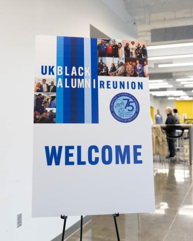 UK Black Alumni Reception welcome sign